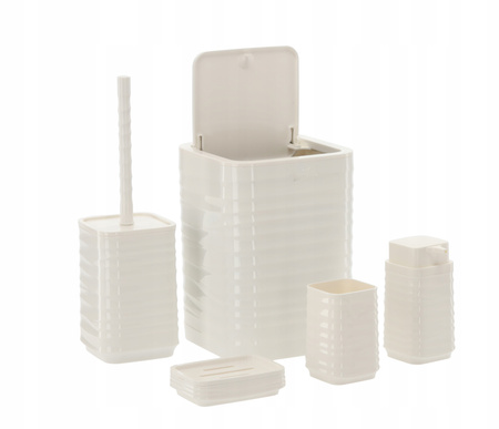 5-PIECE BATHROOM SET SQUARE WHITE