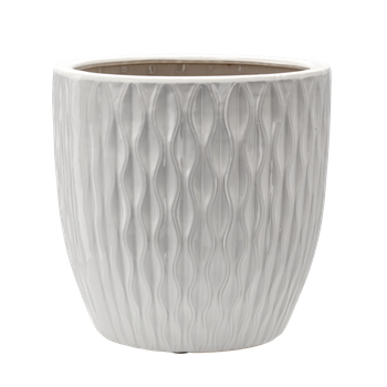 CERAMIC COVER FOR A POT 39 x 39 x 39 CM WHITE GLOSSY