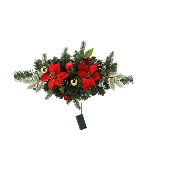 STROIK DE SĂRBĂTOARE 10 LED 50 CM ROȘU-AURIE *0776