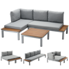SET DE MOBILIER MODULAR DIN ALUMINIU "BOHITO" - MESA /WIM9865/ + 2 CANAPEURI /WIM9858 x2/