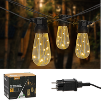 GARLANDA DE GRĂDINĂ 12 V ÎND. 3 + 7 M CABLU 10 LED ALB CALD CU FIXURI *1274