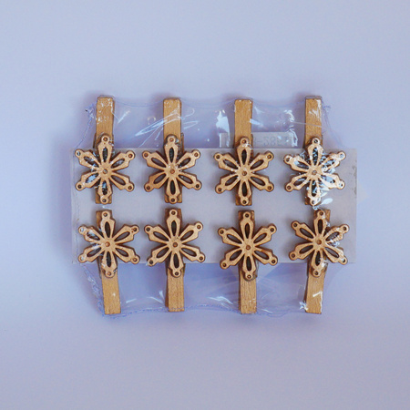SET OF 8 CHRISTMAS DECORATIONS WITH CLIPS MIX DESIGNS 3 x 3 CM