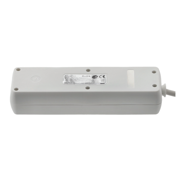 EXTENSION CORD POWER STRIP WITH SWITCH 3 SOCKETS 1.5M WHITE