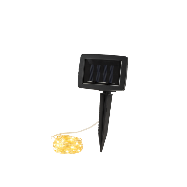 LED SOLAR LIGHTS WIRE LENGTH 2 + 9.9 M 100L WARM WHITE *6031