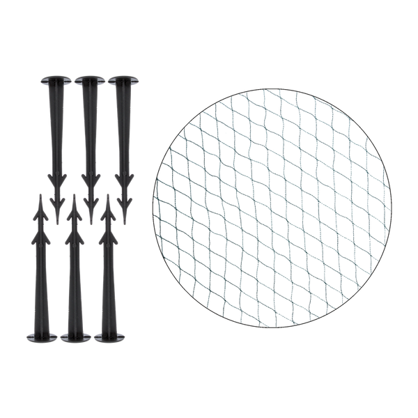Bird Protection Net 2m x 10m (5g/m2) + 6 pins for green mounting
