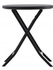 BALCONY FURNITURE SET - ROUND TABLE + 2 FOLDING CHAIRS - BLACK