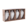 SET DE 4 DECORAȚIUNI DE CRĂCIUN - CONE 9 CM ROȘII, ARGINTII, AURII, MARO *9747