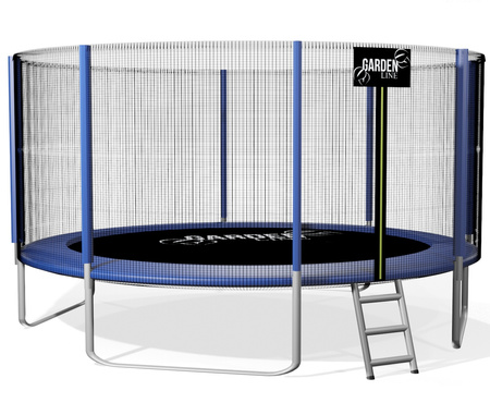 TRAMPOLÍNA 12FT 374 CM S REBRÍKOM A OCHRANNOU SIEŤOU *9887