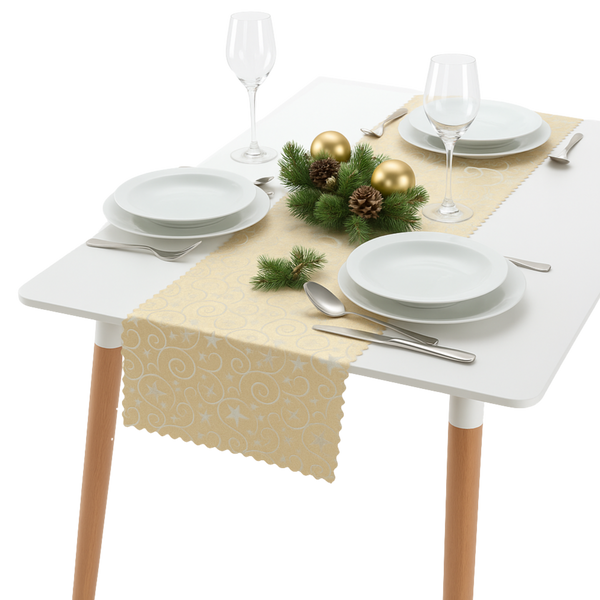 BIEŻNIK DWUSTRONNY ZŁOTY MIX 35X220 CM BOŻE NARODZENIE OPAK. 1SZT *4402