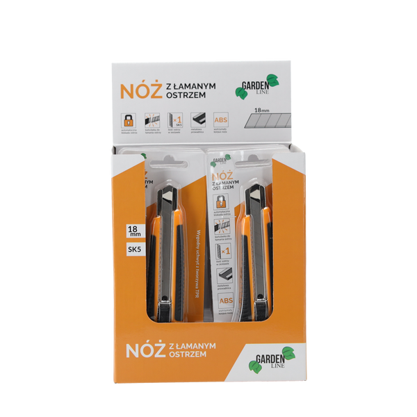 NÓŻ Z OSTRZEM ŁAMANYM 18 MM disp=12szt *1616