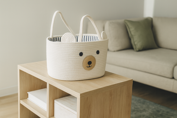 BASKET ANIMAL WHITE SIZE S