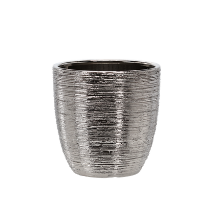 OSŁONKA CERAMICZNA NA DONICZKĘ 20 x 20 x 22 CM SREBRNA *2241