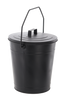 ASH COAL BUCKET WITH LID BLACK 12"