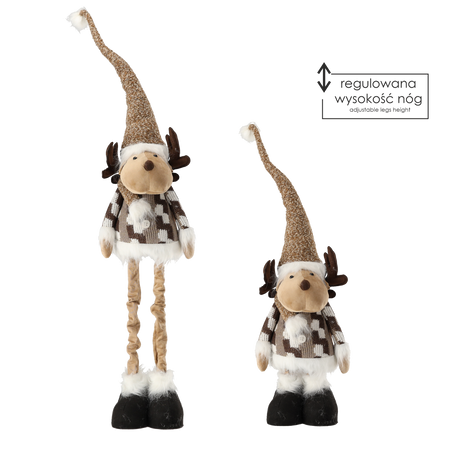 VÁNOČNÍ SOB S REGULOVATELNÝMI NOHAMI 90 - 138 CM BEŽOVÝ *9711