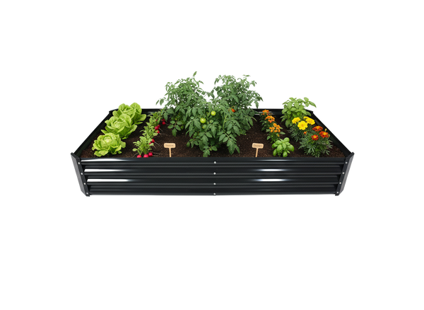 GRZĄDKA WARZYWNO-KWIATOWA 180 X 90 X 30 CM PROSTOKĄTNA ANTRACYT