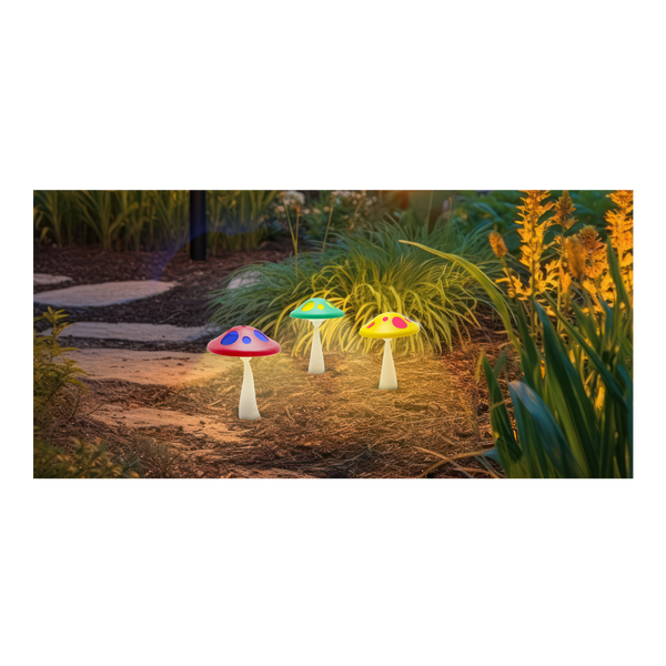 LAMPA SOLARNA FUNNY GRZYBEK 11,5 x 11,5 x 27 CM MIX KOLORÓW disp=12szt *6070