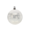 SET OF 6 CHRISTMAS BAUBLES SILVER 7 CM