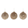 GLASS BAUBLE 8 CM BROWN DECORATED MIX DESIGNS