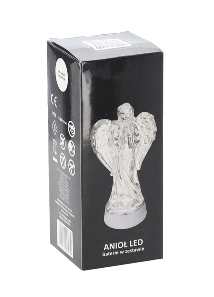 FIGURINĂ LED ÎNGER 17,5 CM CU BATERII ALB RECE*5689