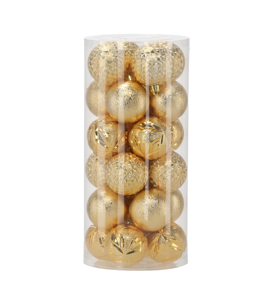 KPL. 24 BOMBEK 6 CM CZERWONY/ZŁOTY/SREBRNY *7481