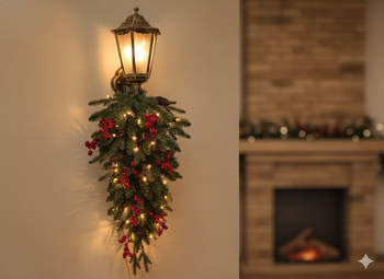 WALL SCONCE WITH CHRISTMAS DECORATION LED 90 CM