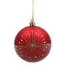 SET OF 6 CHRISTMAS BAUBLES RED 8 CM