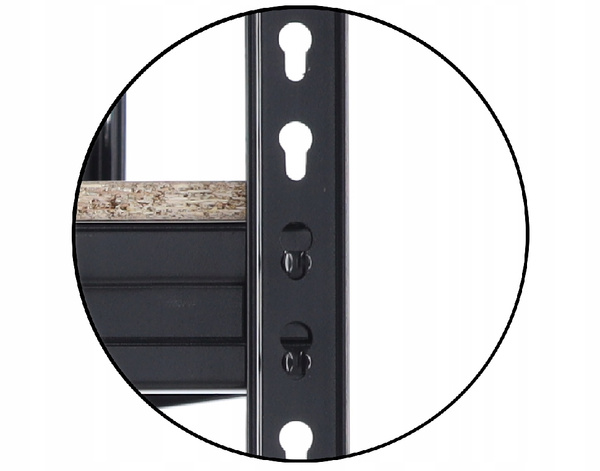 REGAŁ 4-POZIOMOWY 180 X 120 X 60 CM CZARNY UDŹWIG PÓŁKI: 500 KG PRO *0667