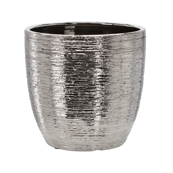 VASUL CERAMIC PE GHIVECI 30 x 30 x 29,5 CM ARGINTIE *2227