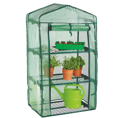 SERĂ DE GRĂDINĂ CU TREI POLICHI VERDE 69 x 49 x H125 CM *5245