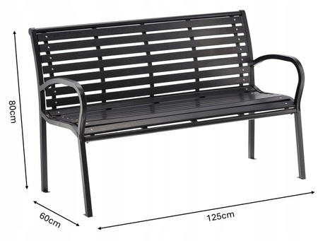 BANCĂ PENTRU GRĂDINĂ 125 x 60 x 80 ÎNTUNECATĂ *5842