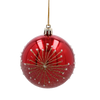 SET OF 6 CHRISTMAS BAUBLES RED 8 CM