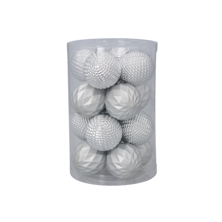 KPL. 16 BOMBEK 4 CM ČERVENÉ/ZLATEJ/STRIEBORNÉ MIX VZOROV TUBA *7511