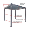 PERGOLA OGRODOWA ALUMINIOWA SZARA LED 3 x 3 x 2,5 M