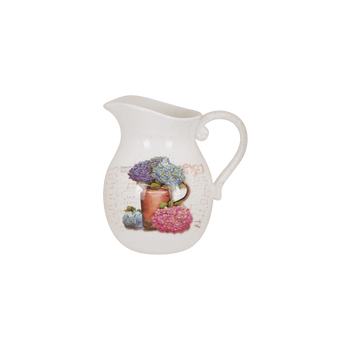 KERAMICKÝ KVĚTINÁČ NA HRNEC DŽBÁN 22 x 16 x 23 CM BÍLÁ MIX VZORŮ *5870