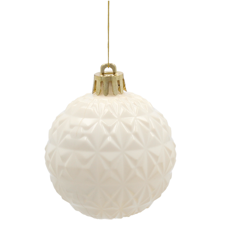 SET OF 66 ORNAMENTS 6 CM CHAMPAGNE/GRAY/WHITE