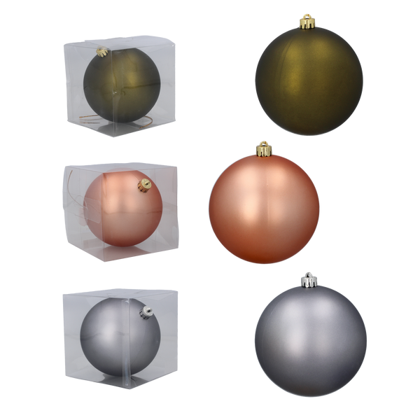 MATTE BAUBLE 12 CM OLIVE/COPPER/GRAPHITE