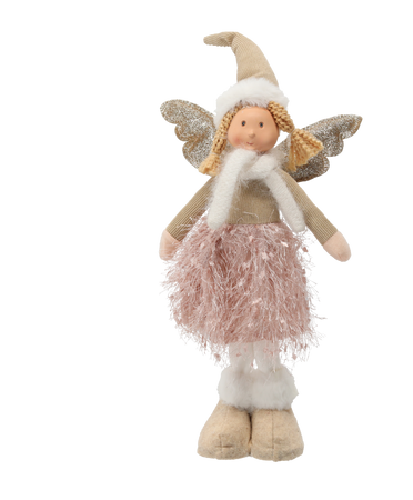 Vianočný anjelik 45 cm béžový *9636