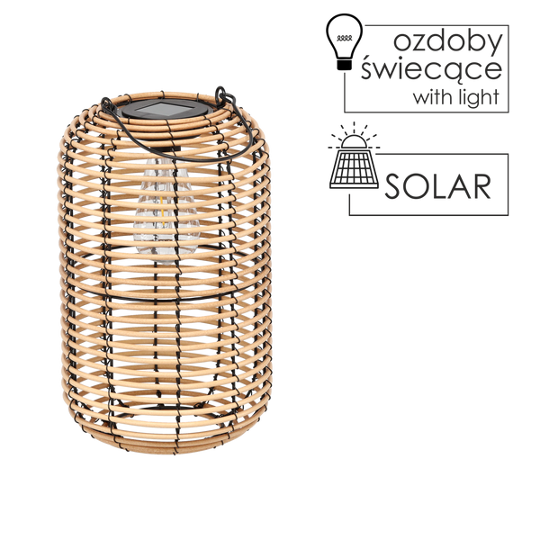 LANTERNĂ SOLARĂ DIN METAL - BEJ 32 CM *8921