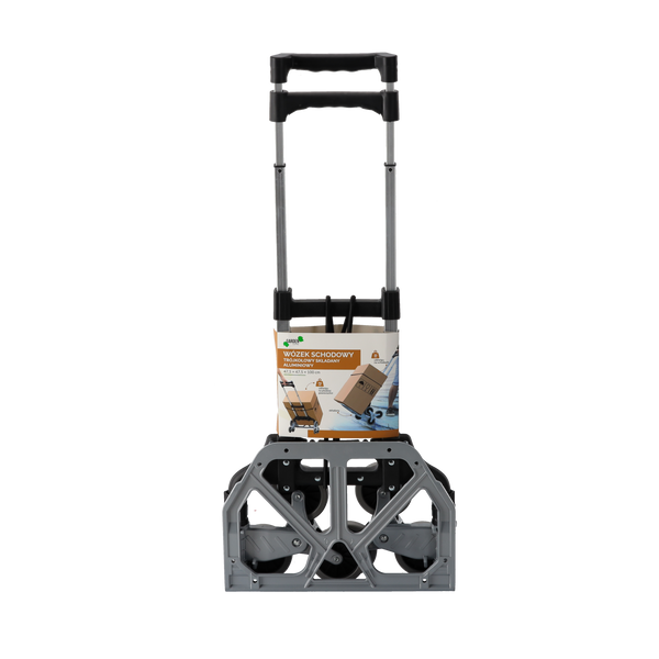 WÓZEK SCHODOWY TRÓJKOŁOWY SKŁADANY ALUMINIOWY 47,5 x 47,5 x 100 CM UDŹWIG: 35 KG / 70 KG 