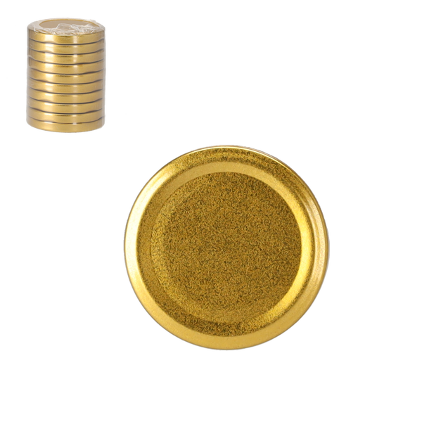 SET OF 10 LIDS DIA 66 GOLD