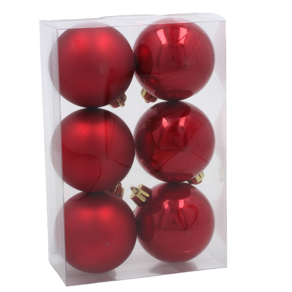 KPL. 6 BOMBEK 6 CM RED / GOLD / SILVER *3863