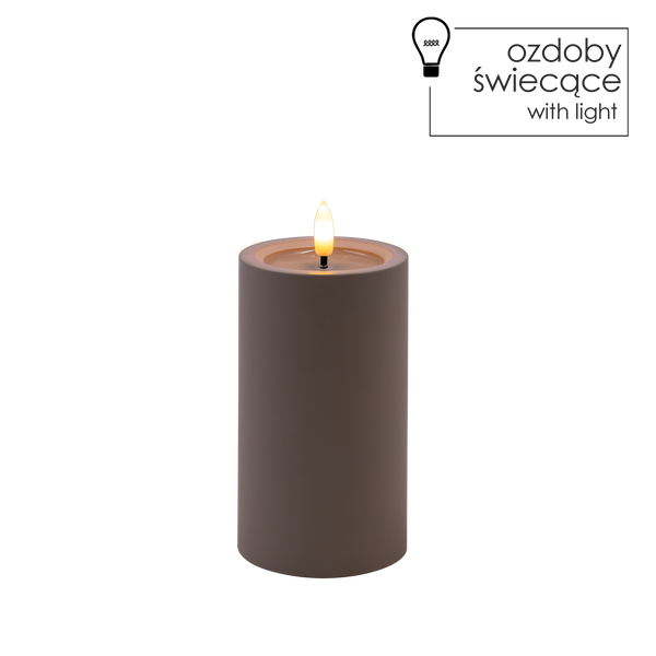 CANDLE LED GRIJ 7 X 12,5 CM *9414