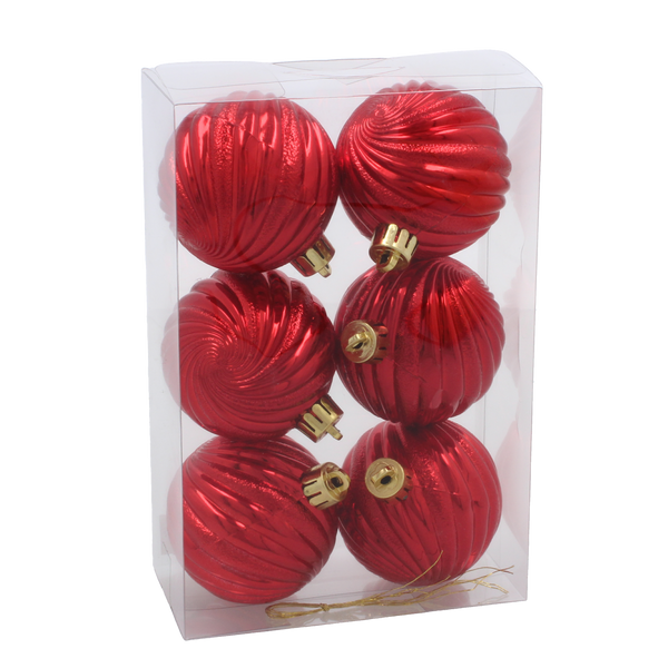 KPL. 6 BOMBEK 6 CM RED / GOLD / SILVER *3849