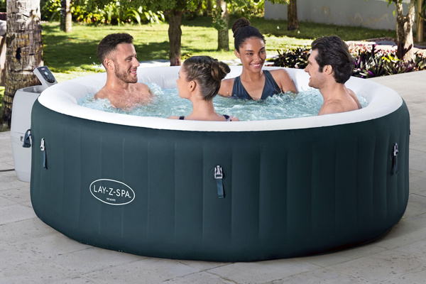 Lay-Z-Spa 77" x 26"/1.96m x 66cm Miami EnergySense AirJet 6 Dark Green Round