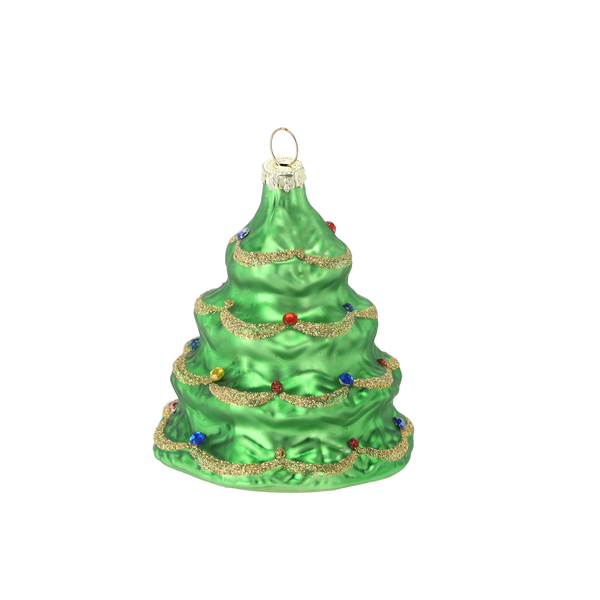 ORNAMENT DIN Sticlă - BRAZI DE CRĂCIUN 6,8 x 8,1 CM ambalaj=6buc *4709