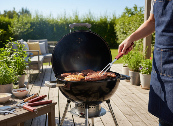 KPL. 3 AKCESORIÓW DO GRILLA Z DREWNIANĄ RĄCZKĄ ŁOPATKA/SZCZYPCE/WIDELEC