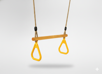 HUŚTAWKA DLA DZIECI TRAPEZOWA DREWNIANA Z TRÓJKĄTNYMI UCHWYTAMI 3,5 x 40 x 110 CM