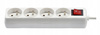EXTENSION CORD POWER STRIP WITH SWITCH 4 SOCKETS 3 M WHITE
