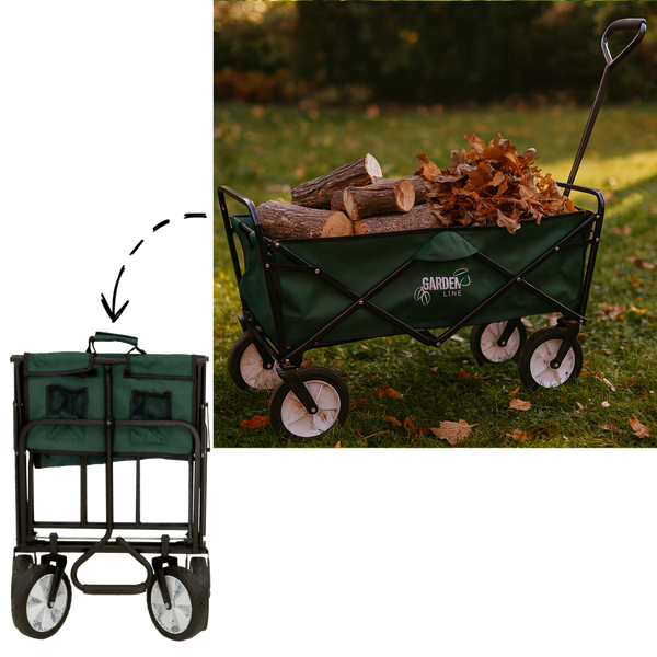 WÓZEK OGRODOWY ZIELONY SKŁADANY 116 x 54 x 90 cm *5168