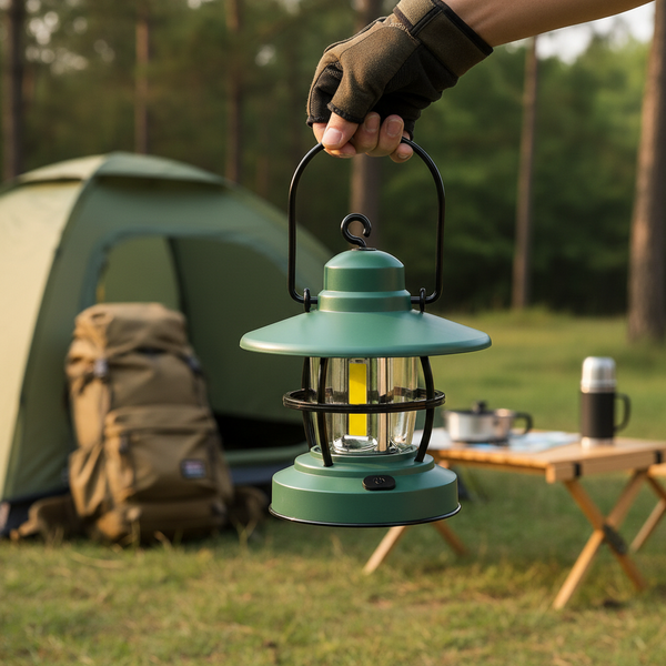 LAMPA KEMPINGOWA Z HACZYKIEM LED 11 x 11 x 12,8 CM